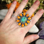Royston & Spiny Oyster Cluster Ring 7.75